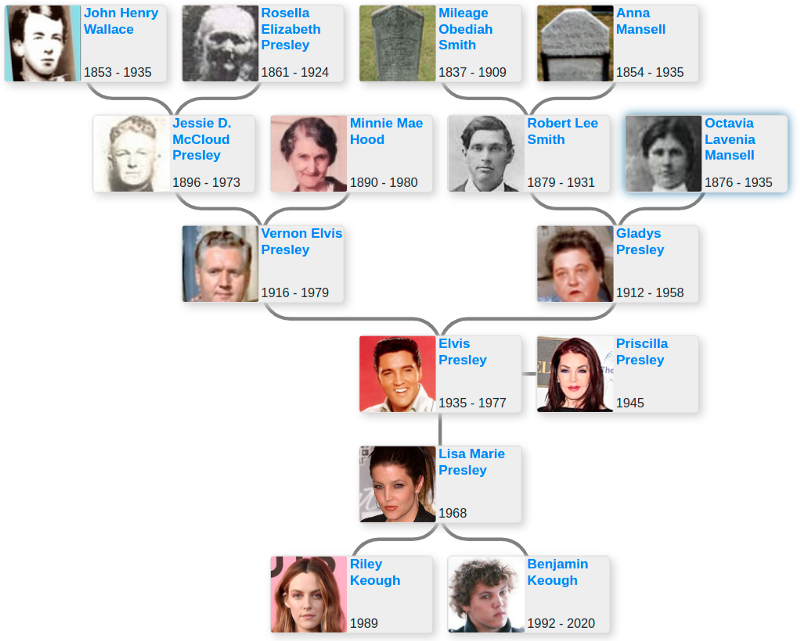 Family tree of Elvis Presley Blog for Entitree